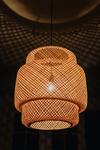 Rattan pendant, dining